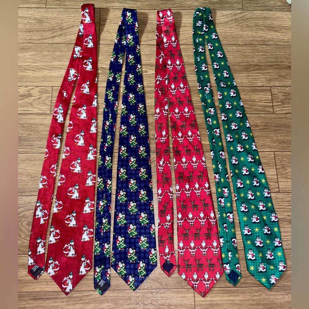 St nicks tie shop, don loper, cape cod lot of 4 Christmas Ties 100% Silk festive